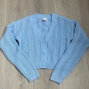 HOLLISTER Sky Blue Knit Cardigan size XXS
